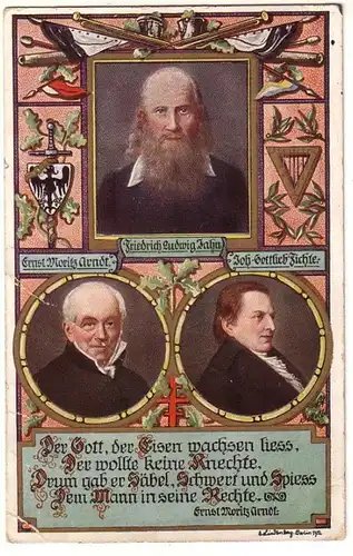 20239 Ak Fr.L. Jahn, E.M. Arndt und J.G. Fichte 1914