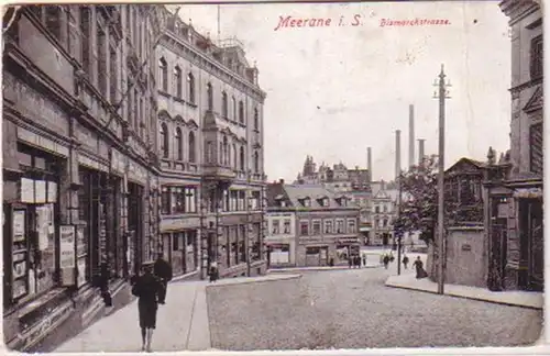 20207 Ak Meerane in Sachsen Bismarckstrasse um 1920