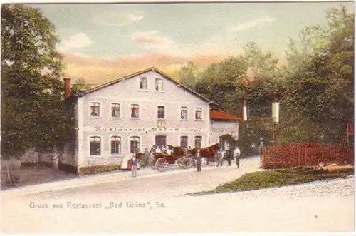20177 Ak Gruß aus Restaurant "Bad Grüna" um 1900