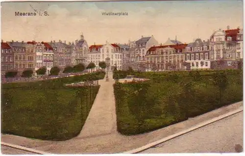 20163 Ak Meerane in Sa. Wettinerplatz 1925