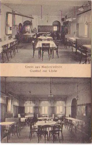 20122 Ak Gruß aus Niederzwönitz Gasthof zur Linde 1920