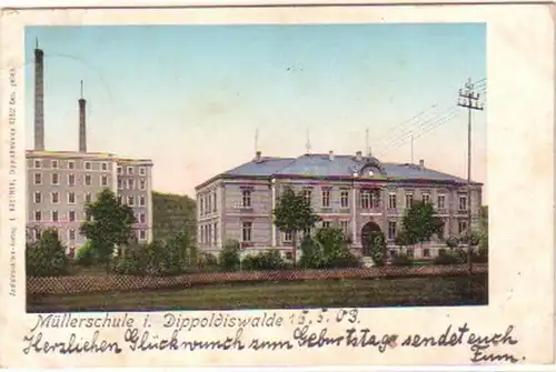 20073 Ak Müllerschule in Dippoldiswalde 1903