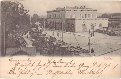 20069 Ak Gruss aus Spandau Bahnhof 1899
