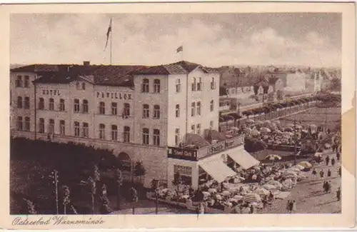 20065 Ak Balte balnéaire Warnemünde Hôtel Pavillon vers 1930