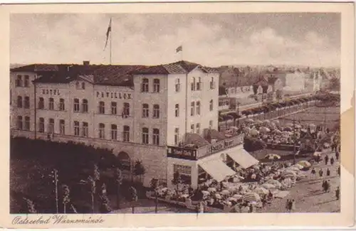 20065 Ak Ostseebad Warnemünde Hotel Pavillon um 1930