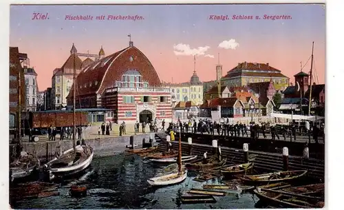 20055 Ak Kiel Fischhalle avec port de pêche vers 1910
