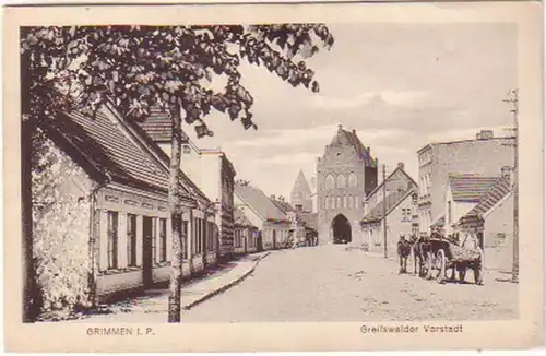 20050 Ak Grimmen in Pom. Greifswalder Vorstadt 1915