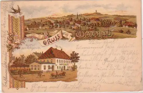 19988 Ak Lithographie Gruß aus Wachau Gasthof 1903