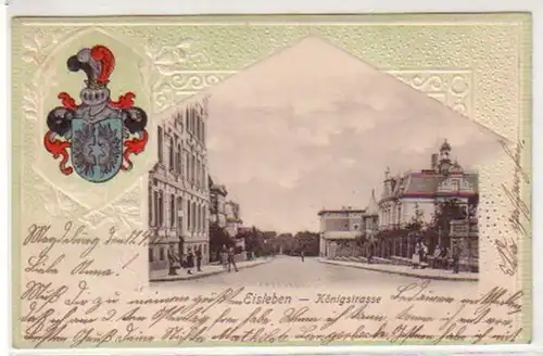 19985 Passepartout Ak Eisleben Königstraße 1903