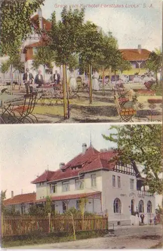 19975 Ak Salutation du Kurhotel Forsthaus Lucka S.A. 1910