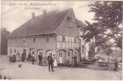 19935 Ak Gruß aus der Äpfelweinschenke Eichgraben 1908
