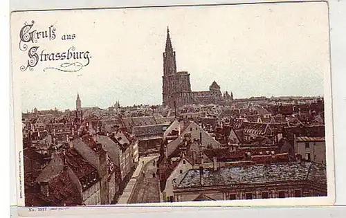 19927 Ak Lithographie Salutation de Strasbourg en Alsace 1900