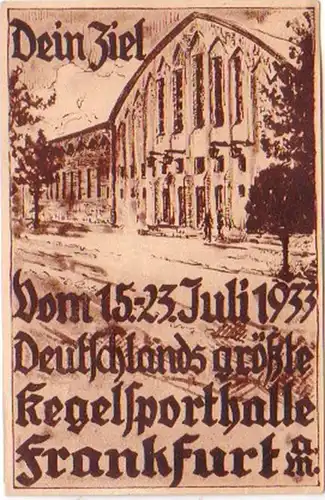 19888 Ak 18.dt. Bundeskegeln Frankfurt am Main 1933