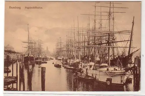 19881 Ak Hamburg voilier port vers 1920