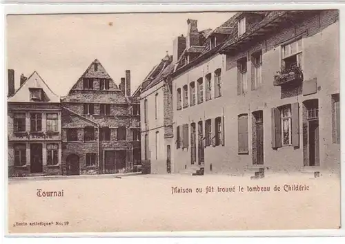 19875 Ak Tournai Belgien Maison ou fut Trouve le Tombeau de Childeric um 1910