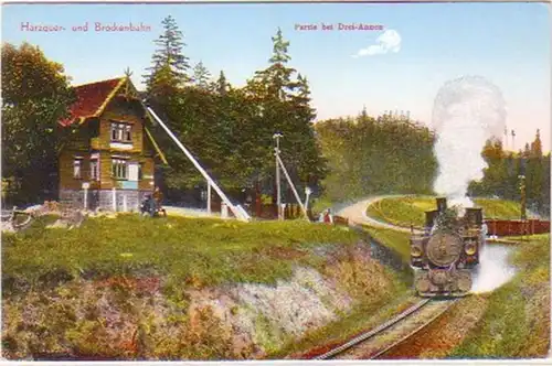 19858 Ak Harzquer- und Brockenbahn bei Drei Annen