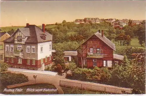 19830 Ak Auma Thüringen Blick vom Bahnhof um 1910