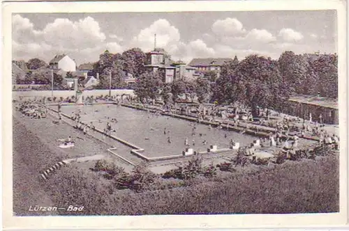 19781 Ak Lützen Schwimmbad um 1940