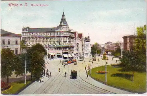 19703 Ak Halle an der Saale Riebeckplatz 1909