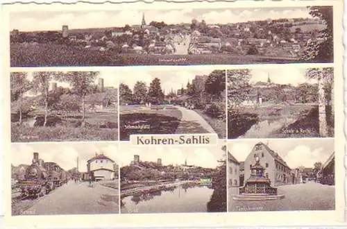 19696 Mehrbild-Ak Kohren-Sahlis Bahnhof usw. um 1940