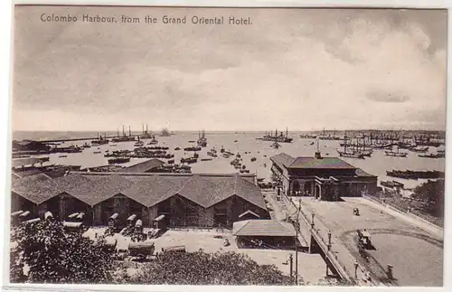 19671 Ak Colombo Harbour Ceylon from the Grand Oriental Hotel um 1910