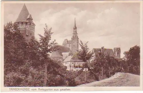 19666 Ak Tangermünde vom Amtsgarten aus um 1920