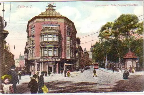 19663 Ak Halle à la Saale Poststrasse vers 1910