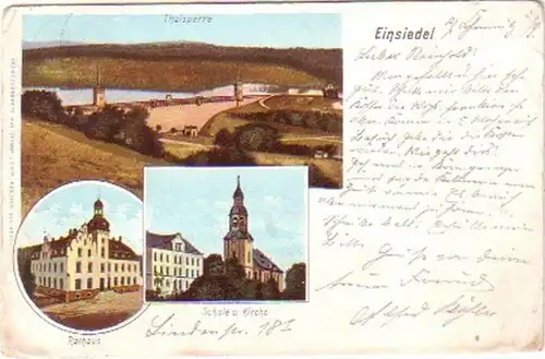 19643 Mehrbild Ak Einsiedel Schule usw. 1905