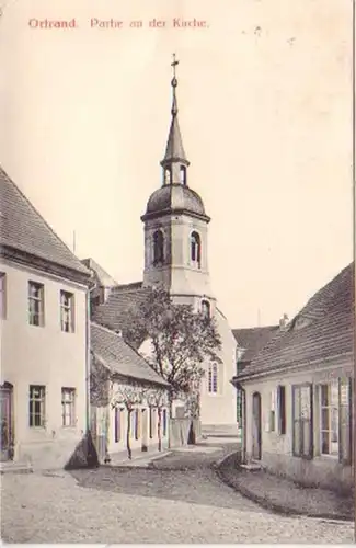 19627 Ak Ortrand Partie an der Kirche 1922