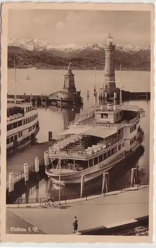 19593 Feldpost Ak Lindau dans le lac de Constance entrée du port en 1942