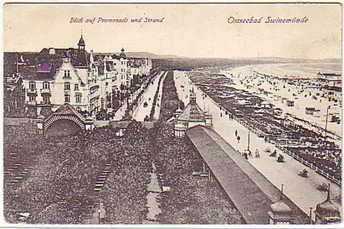 19546 Ak Seebad Swinemünde Promenade de plage vers 1910