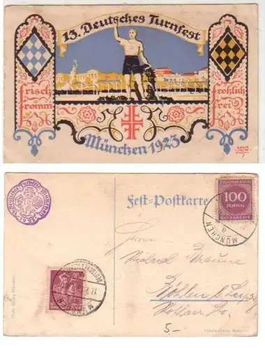 19538 Ak 13.Festival allemand de la gymnastique Munich 1923