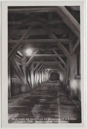 19509 Ak Holzbrücke bei Wünschendorf a.d. Elster um 1940
