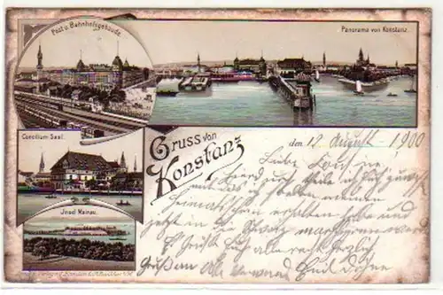 19480 Ak Lithographie Gruss de Constance 1900