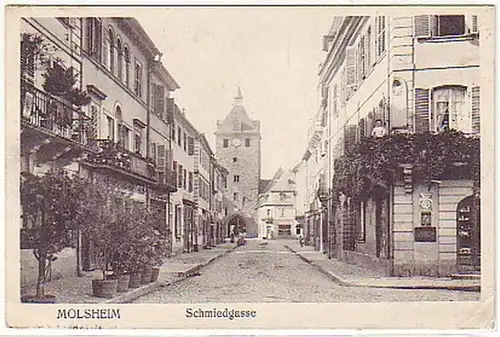 19477 Feldpost Ak Molsheim Schmiedgasse 1915