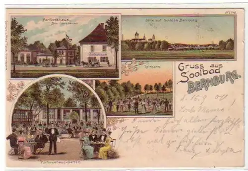 19453 Ak Lithographie Gruß aus Soolbad Bernburg 1900