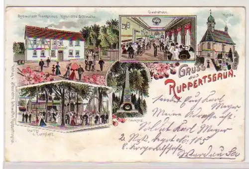19419 Ak Lithographie Gruß aus Ruppertsgrün 1915