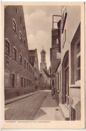 19409 Ak Augsburg Kohlergasse mit Kirche um 1920