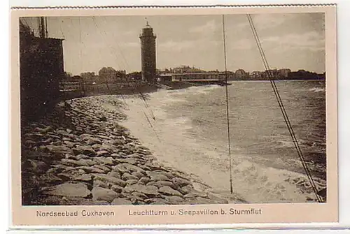19370 Ak Nordseebad Cuxhaven Sturmflut um 1930