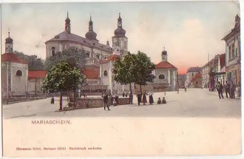 19357 Ak Mariaschein in Böhmen Stadtansicht 1908