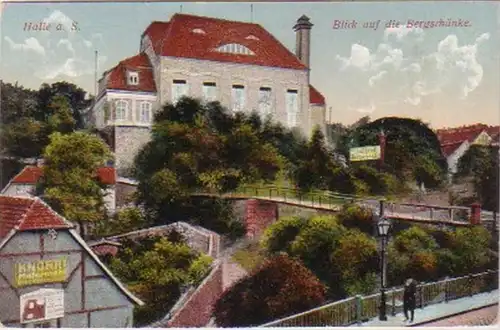 19354 Ak Halle a.S. Blick auf die Bergschänke um 1910