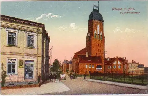 19296 Ak Cöthen dans Anhalt St.Martinskirche vers 1915