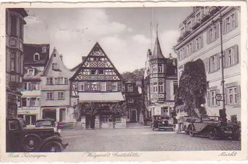 19266 Ak Bad Kissingen Markt Weigand's Gastät 1937