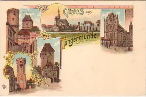 19238 Ak Lithographie Gruse de Tangermünde vers 1900
