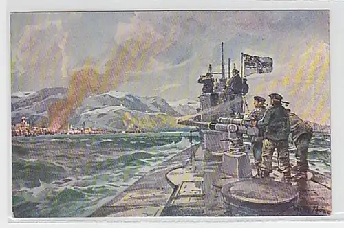 19236 Ak Deutsches U Boot im Eismeer um 1917