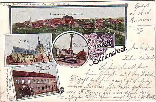 19223 Multi-image-Ak Gruss de Schlanstedt 1904