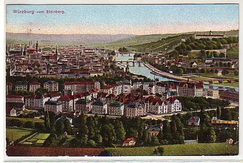 19222 Ak Würzburg Vue totale du Steinberg vers 1910
