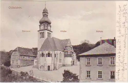 19181 Ak Oldisleben Rektorat Kirche Schule 1913