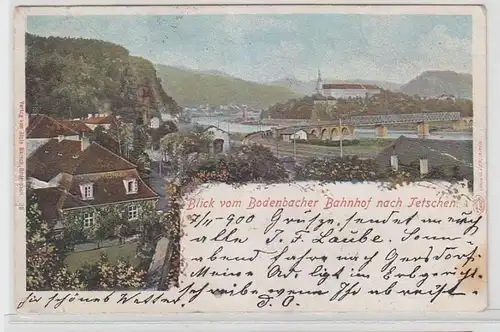 19180 Ak Blick vom Bodenbacher Bahnhof nach Tetschen 1900