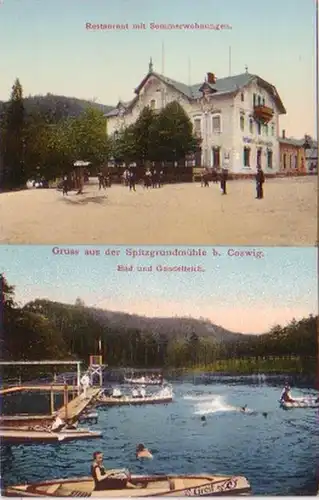 19176 Ak Gruß aus der Spitzgrundmühle bei Coswig 1910
